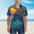 thumbnail image 2 of Honeii Palm Trees Print Men’s Hawaiian Shirt,Classic Button-Down Short Sleeve Shirt, for Beach, Vacation, and Outdoor Activities,Medium, 2 of 7