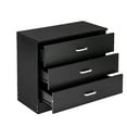 thumbnail image 6 of Resenkos 3 Drawer Dresser for Bedroom, Modern Wood Dressers Chest of Drawers with Storage, Wide Drawers Tall Nightstand, Wood Dressers, Black, 6 of 13