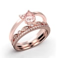 thumbnail image 3 of Gorgeous Minimalist 2.15 Carat Pear Cut Classic Morganite And Diamond Moissanite Engagement Ring, Wedding Ring, Two Matching Band in 10k Solid Rose Gold, Gift For Her, Promise Ring, Anniversary Gift, 3 of 4