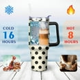 thumbnail image 4 of White & Black Dots 40 OZ Tumbler Cup with Lid and Straw for Water Iced Tea Coffee Smoothie and More, 4 of 7