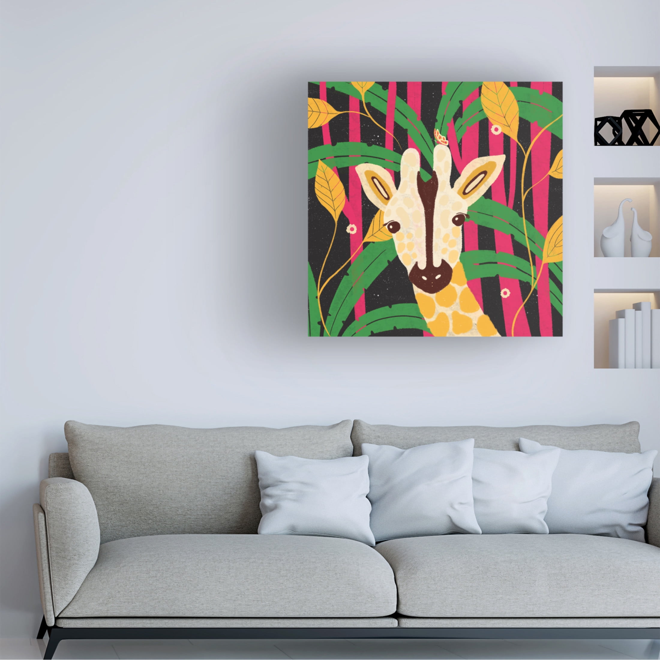 Trademark Fine Art Shriya Bhattacharya Giraffe Animal Trilogy Canvas Wall Art