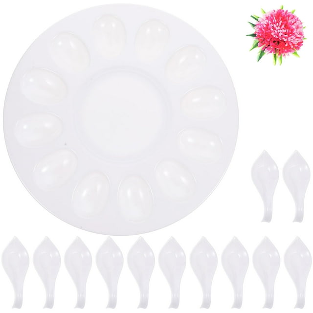 UPOUART Shatterproof Egg Tray Seafood Platter with Flower Design for Home Hot Pot 1Set