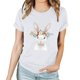 thumbnail image 3 of Pantalones Cortos para las Mujeres Sexy Pascua Moda Impresión Cuello Redondo Tee, Poliéster Ligero Casual Top para Primavera Verano Diario, Blusa de Suéter, 3 of 4