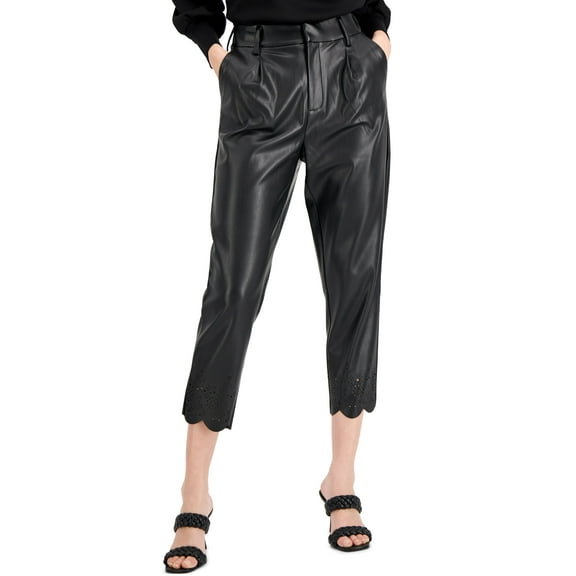 INC International Concepts High Waist Faux Leather Pants First Blush 2