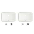 thumbnail image 1 of Stylish Undermount 18"L White Rectangular Bathroom Sink with 2 Overflow rings (set of two) P-205, 1 of 10