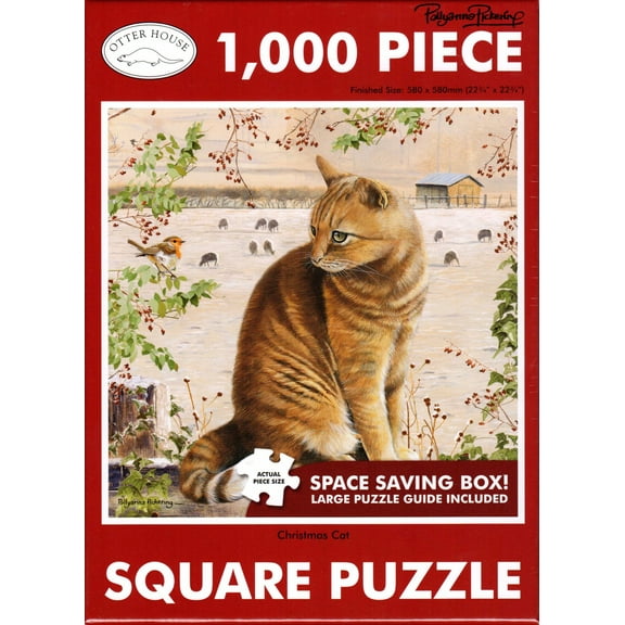 Otter House 1000 Piece Puzzle - Christmas Cat
