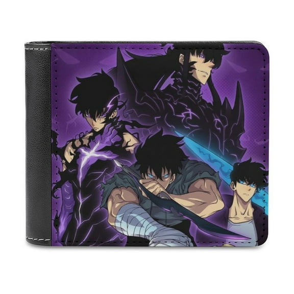 Solo Leveling Slim Bifold Wallet Purse Leather Wallets for Men Women Card Holder Wallets - Thin & Stylish