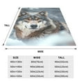 thumbnail image 3 of Bixox Fleece Blanket Majestic Snowy Wolf Pattern Super Soft Double-Sided Microfiber Flannel Blanket for Sofa, Bed, Couch,Suitable for All Seasons - 60"x50", 3 of 5