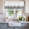 thumbnail image 2 of White Geometric Gray Stripes Window Valance Curtain Modern Minimalist Rod Pocket Short Curtain for Living Room, Bedroom & Kitchen Window Decor 42x12in, 2 of 8