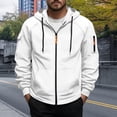 thumbnail image 2 of safuny Hoodies for Men Zip Up Jacket Sweatshirt Lightweight Solid Coat Fall Fashion Sweatshirt with Pockets White XXL, 2 of 5