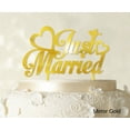 thumbnail image 1 of Just Married Wedding Cake Topper Custom Name Cake Topper Color Option Available 5-7 Inches Wide, 1 of 1