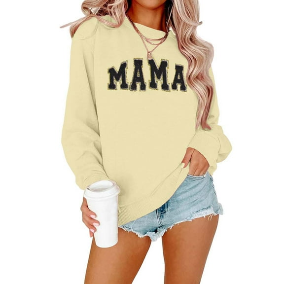 Hauaitttt Women Fashion Letter Print Crewneck Long Sleeve Drop Shoulder Sweatshirt Casual Top Juniors Shorts Outfit Fitness Jacket with Hood Zip up Women Knit Shirt Colla Top Athletic Sweatshirts