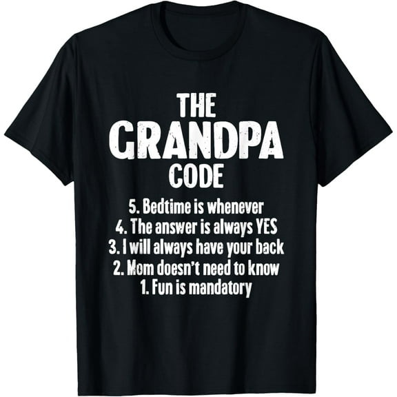 The Grandpa Code Cool Best Grandfather Mens Humor Joke T-Shirt