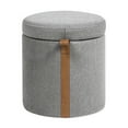 thumbnail image 6 of 14" Round Storage With Upholstered Top - Gray Version Leather Detail In, 6 of 6