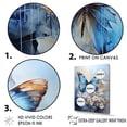 thumbnail image 3 of Designart "Butterfly Azure Abstract Grace II" Animals Butterfly Floater Framed Wall Decor, 3 of 5