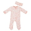 Chick Pea Baby Girl 2PC Footed Coverall Set W/ Zipper Newborn-9 Months