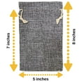 thumbnail image 2 of 50 bolsas de arpillera Supply Friend, color gris, 12 x 20 cm, con cordón, 2 of 3