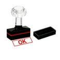 thumbnail image 1 of Uxcell Black Plastic Stamp Self Inking Red Ink Office Stamps Pre Inked Message Stamp 1.8'' x 0.8'' OK, 1 of 6