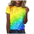 thumbnail image 3 of Womens T Shirts Summer Loose Short Sleeve Gradient Print Tops Spring 2026 Crew Neck Casual Basic Tees, 3 of 6