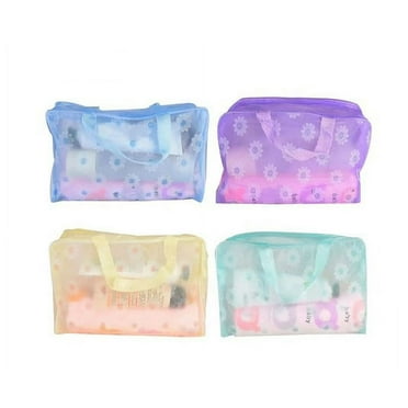 MISSMILE 4-Pack Small Cosmetic Bag,Waterproof Floral PVC Travel Cosmetic Bags,Makeup Bags for Toiletries
