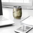 thumbnail image 3 of Camouflage 12oz Stainless Steel Insulated Wine Tumbler with Lid and Straw – Double Wall Vacuum Mug for Hot & Cold Drinks, 304 Steel Interior, Sweat-Free Design, 3 of 5