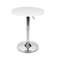 thumbnail image 3 of ELECWISH 35 Inches Height Modern Round Bar Table Adjustable Height Chrome Metal and Wood Cocktail Dinner Pub Table MDF Top 360° Swivel Furniture, White, 3 of 8