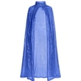 thumbnail image 7 of UTSJKR Women's Full‑length Sequin Cape Cloak, Stand Collar Tie‑up Sparkling Poncho, Shiny Outerwear for Cosplay, Stage Performance and Holiday Costume Parties Blue, 7 of 7