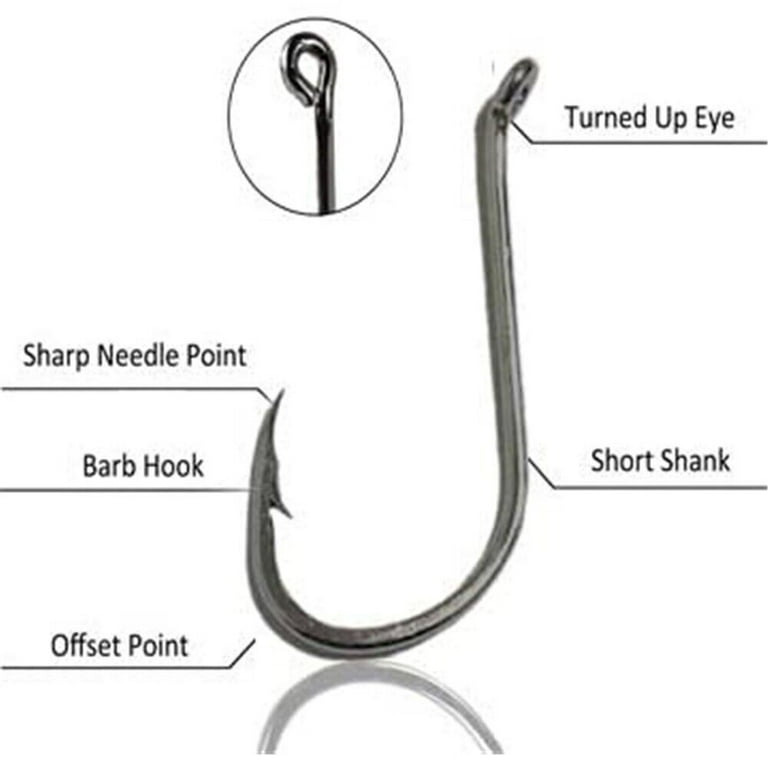 160 Offset Circle Fishing Hooks/Box – Black High Carbon Steel