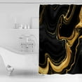 thumbnail image 4 of 60x72 Inch Shower Curtains for Bathroom Marble Black Fabric Bath Curtain Decor Vintage Gold Art Abstract Farmhouse Waterproof Restroom Curtains Shower Set Accessories with 12 Hooks 60 Inch, 4 of 6