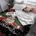 thumbnail image 3 of Santa Claus Merry Christmas Throw Flannel Blanket 40x50In Winter Snowflake Tree Red Plaid Black Super Soft Cozy Bed Blanket, Lightweight Plush Fuzzy Bed Throw for Bedroom Sofa Couch Living Room, 3 of 4
