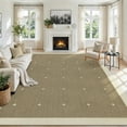 thumbnail image 4 of Garvee 8'x10' Modern Bordered Area Rug Geometric Carpet with Non Slip Backing, Contemporary Cross Motifs Dot Rug Washable Rug for Living Room Bedroom Home Decor, Yellow Brown, 4 of 10