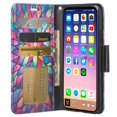 thumbnail image 3 of IPhone XS Case, Apple iPhone X Wallet Case, Wrist Strap Flip Folio [Kickstand Feature] Pu Leather Wallet Case with ID&Credit Card Slot For iPhone X, Rainbow Flower, 3 of 4