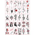 thumbnail image 1 of 30 sheets Mermaid Japanese Anime Pattern Tattoo Stickers for Men and Women - Lasts 3-6 Days - Perfect for Temporary Tattoos, 1 of 4