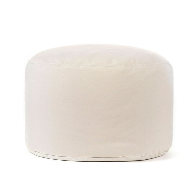 Gouchee Home Soleil Indoor/Outdoor Ottoman – Water-Repellent Beige Pouf with Polystyrene Bead Filling, Lightweight & Durable for Patio, Balcony, or Living Room