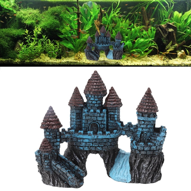 Decoración Del Castillo Del Acuario, Simulación De Paisaje Natural, Adorno De La Casa Del Tanque De Peces, Base Estable, Respetuoso Con El Medio Ambiente Para Agua Dulce