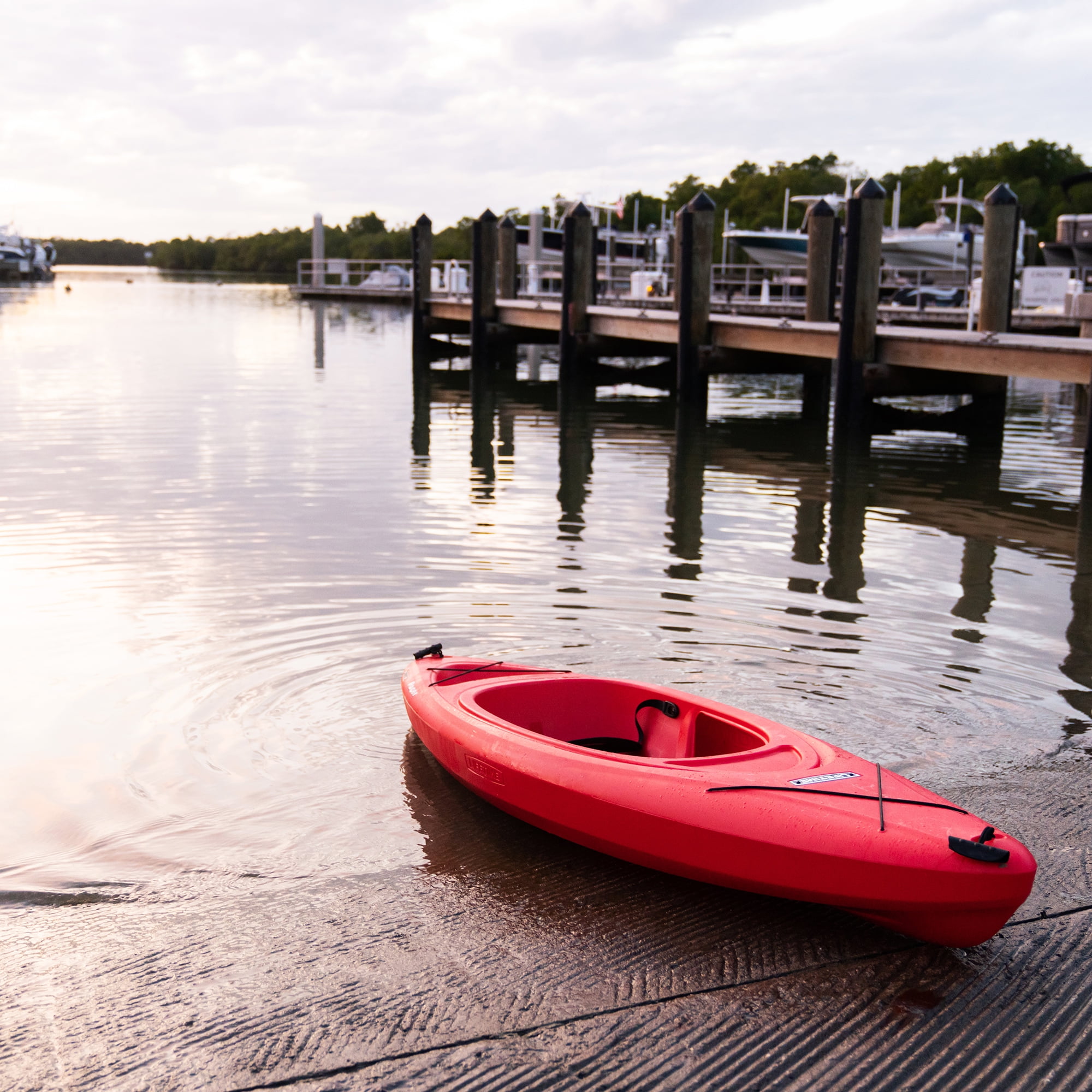 (2 pack) Lifetime Pacer 8 ft Sit-Inside Kayak with Paddle, Fire Red (91036)