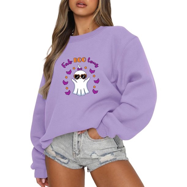 Gibobby Sudadera oversize mujer Sudaderas francesas para mujeres(Morado,CH)