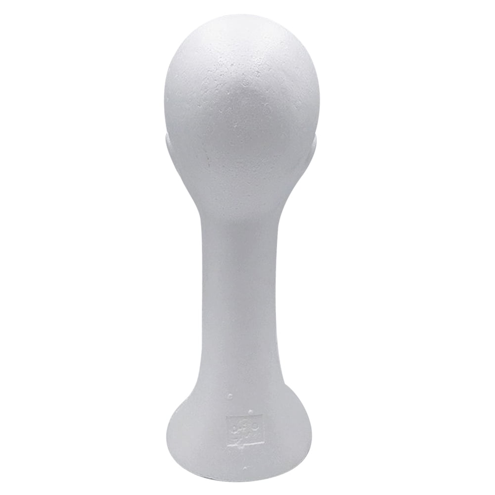 D-GROEE 2Pack Foam Female Human Head Long Neck Mannequin Manikin Display Head Wig Hat Stand White Foams Stand Model