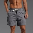 thumbnail image 6 of Wyobmus Men's Running Gym Shorts With Pockets Lightweight Cotton Quick Dry Elastic Waist Drawstring Basketball Shorts C-Dark Gray, 6 of 7