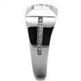 thumbnail image 4 of High polished (no plating) Stainless Steel Ring with AAA Grade CZ in Clear for Women Clear Stone Color Style TK1916 Size 10, 4 of 4
