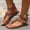 Brown, variant on Women's Toe Post Thong Sandals Open Toe Ankle Strap Dressy Flat Sandals Gold 5.5(36)