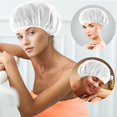 thumbnail image 4 of QZS Set of 4 White Caps,Reusable Shower Caps,Breathable Women Sleeping Hair Bonnets for Home,Durable Curly Hair Protection for Salon,Home,School Usage, 4 of 6