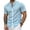 Sky Blue#14, variant on Yteetum Summer Mens Shirts Collar Neck Short Sleeve Button Down Tops Casual Striped Printed Lightweight Comfy Vacation Travel T Shirts