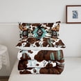 thumbnail image 5 of jejeloiu Vintage Farmhouse Tribal Twin Comforter Sets,Rustic Aztec Print Bedding Set For Boys,Black Brown,Reversible,2-Piece,1 Comforter and 1 Pillowcase, 5 of 7