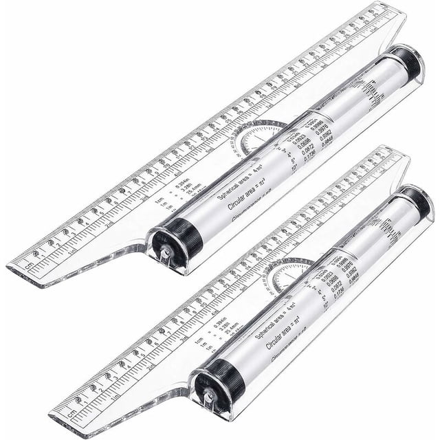 2 uds. Regla de rollo de medición de plástico, regla de dibujo, regla paralela, regla de diseño de dibujo multifuncional para medir el dibujo para estudiantes, escuela, oficina JAMW Sencillez