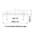 thumbnail image 6 of Pilotlights.net Low Profile 3" Dome Light - 12V Interior Exterior Waterproof - Natural White LED 4000K - Marine, RV, Truck, Trailer, Automobile or Utility LED - 200 Lumens, 6 of 6