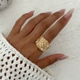 thumbnail image 2 of Chunky Gold Rings for Women 6-Style Statement Ring Set, Alloy with Gold Plating Non Tarnish Long Lasting Color, Adjustable and Non-Adjustable Sizes Fit 6 To 9 Finger Daily Wear, 2 of 5