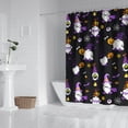 thumbnail image 2 of Spooky Halloween Night Shower Curtain Pumpkin Black Cat Pattern Machine Washable,72x72in Shower Curtain, 2 of 6