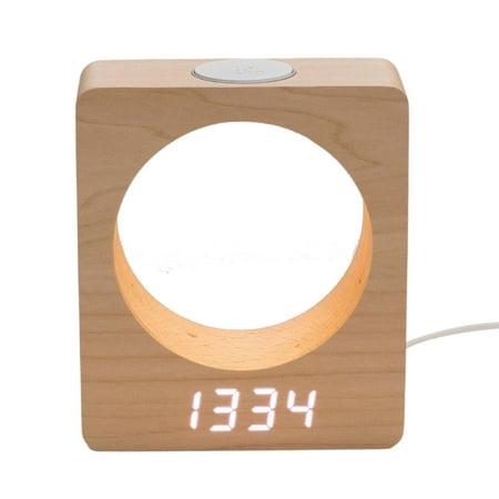 

Decor Voice Control Night Light Wooden Settings for Bedroom Desktop Children Living Room Heavy Sleepers Adults