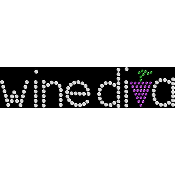 Rhinestone Bling Sparkle Iron On Transfer DIY Wine Diva Grapes